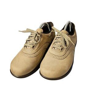 SAS Womens 7.5W Comfort Walking Shoes Tan Leather Lace Up Made USA